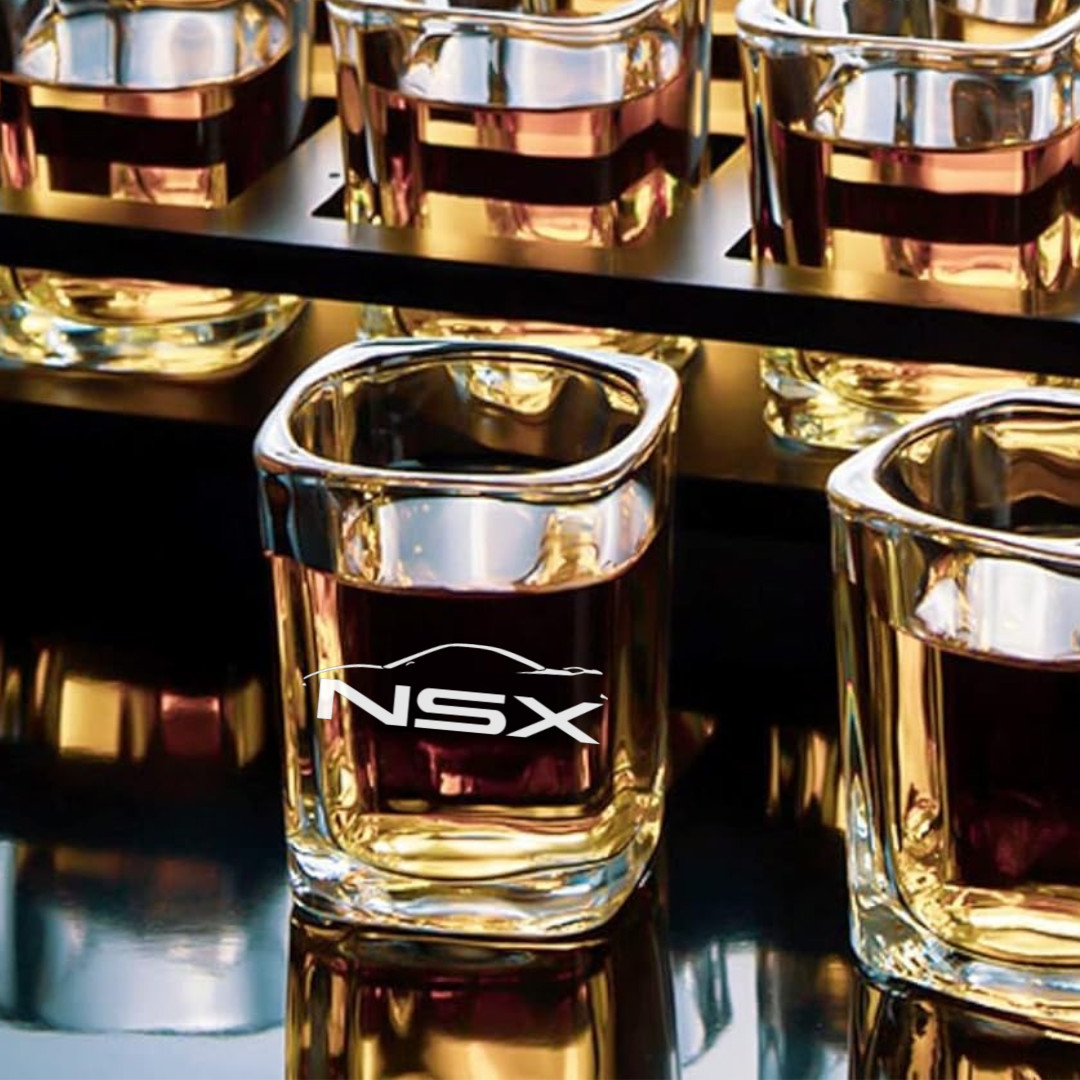 Custom Engraved NSX Shot Glass – 2.2 oz Square