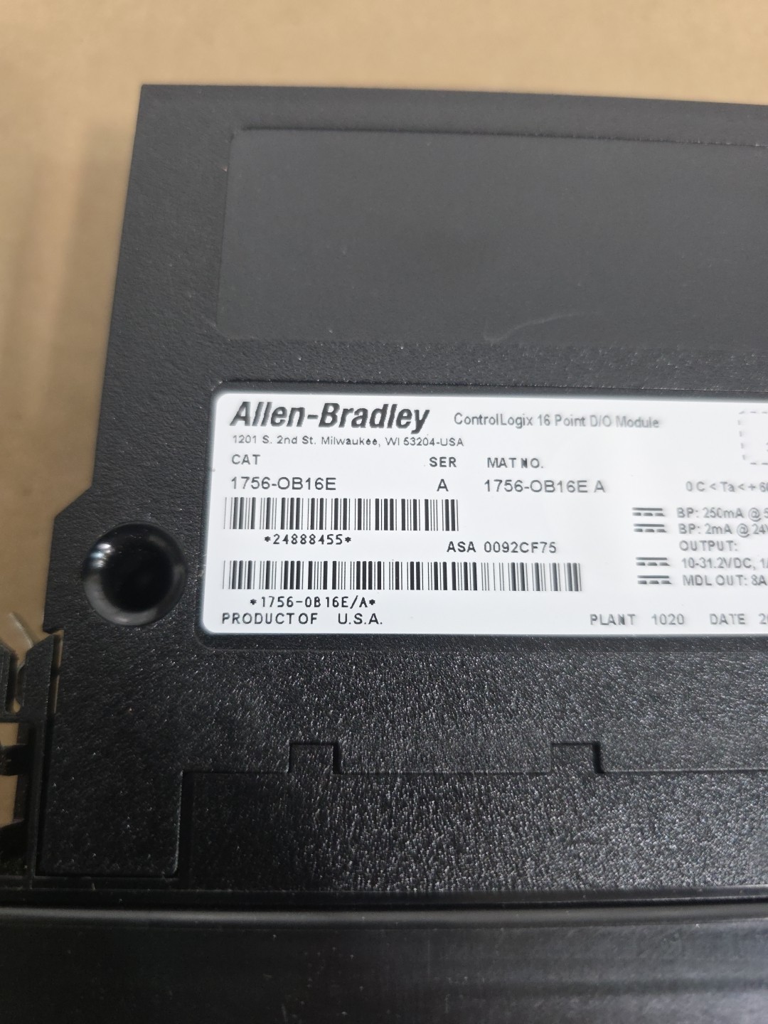 Allen-Bradley 1756-OB16E ControlLogix 16 Point Digital Output Module