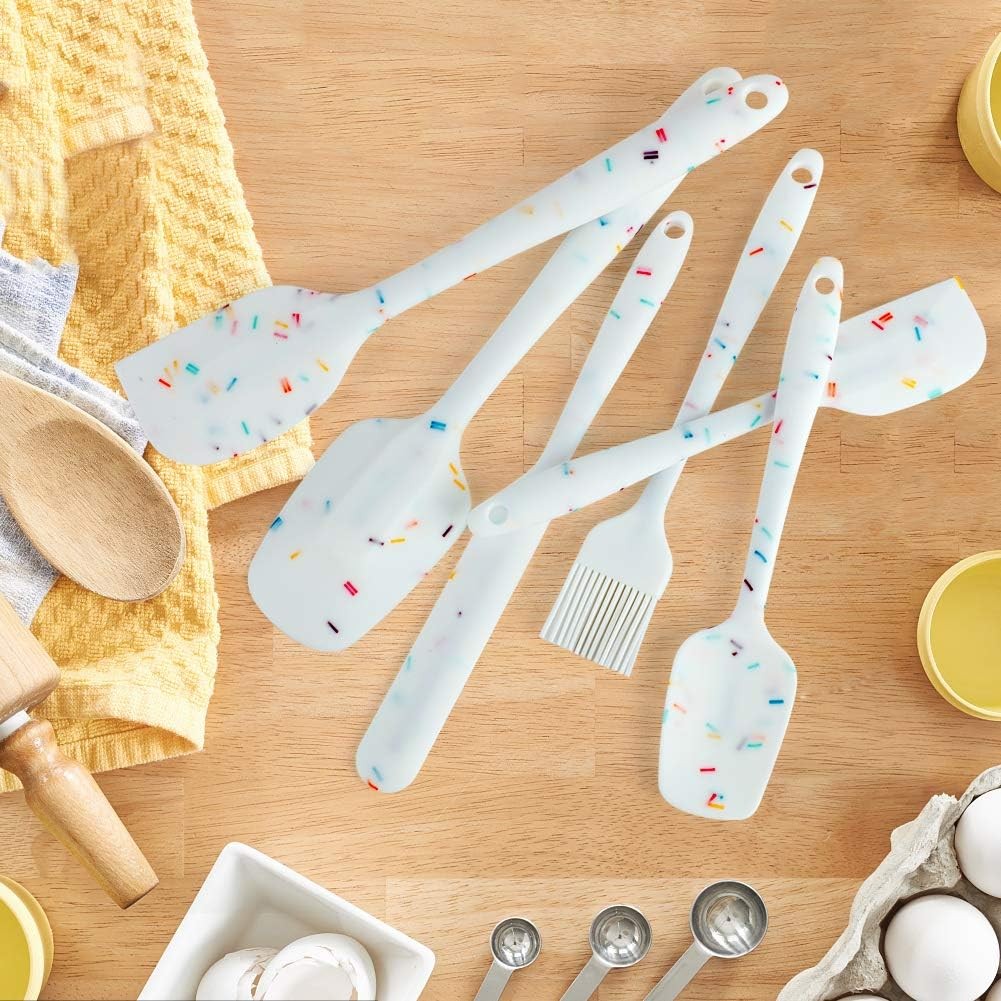 Silicone Spatula Set 6 Piece Heat Resistant Rubber 3 inches, Multicolor