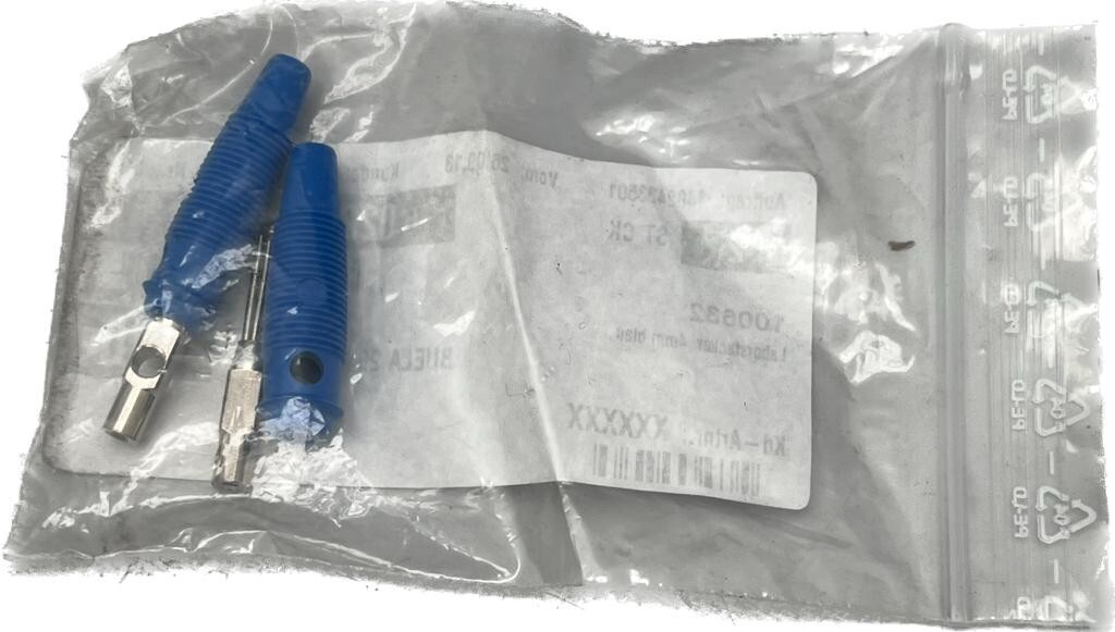 2x Laboratory Plug 4mm Blue