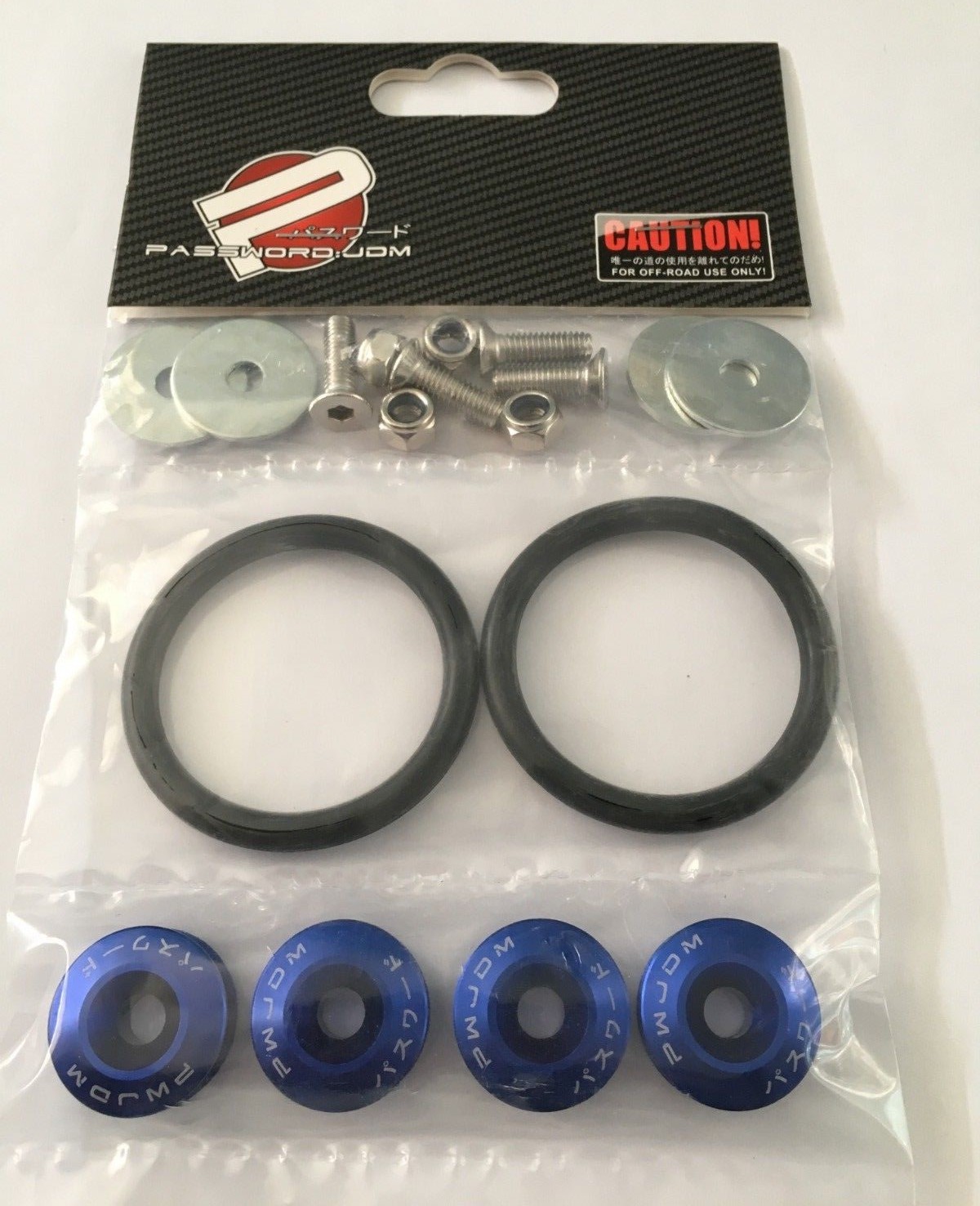 Password JDM Quick Release Aluminium Bumper Fender Fastener Kit (BLUE)