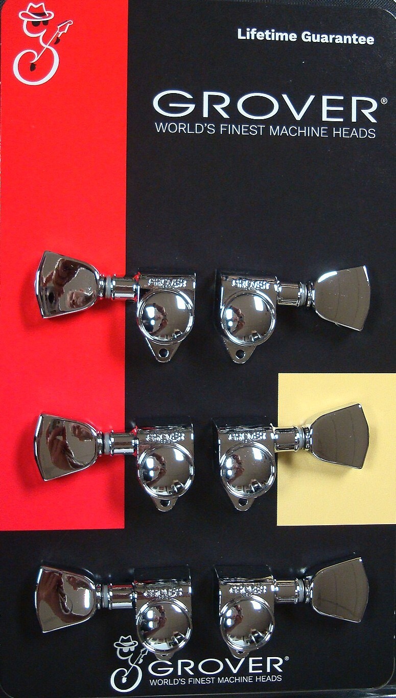 Grover 102-18CK Rotomatic Tuners, 3 +3, Keystone Button, Chrome Finish
