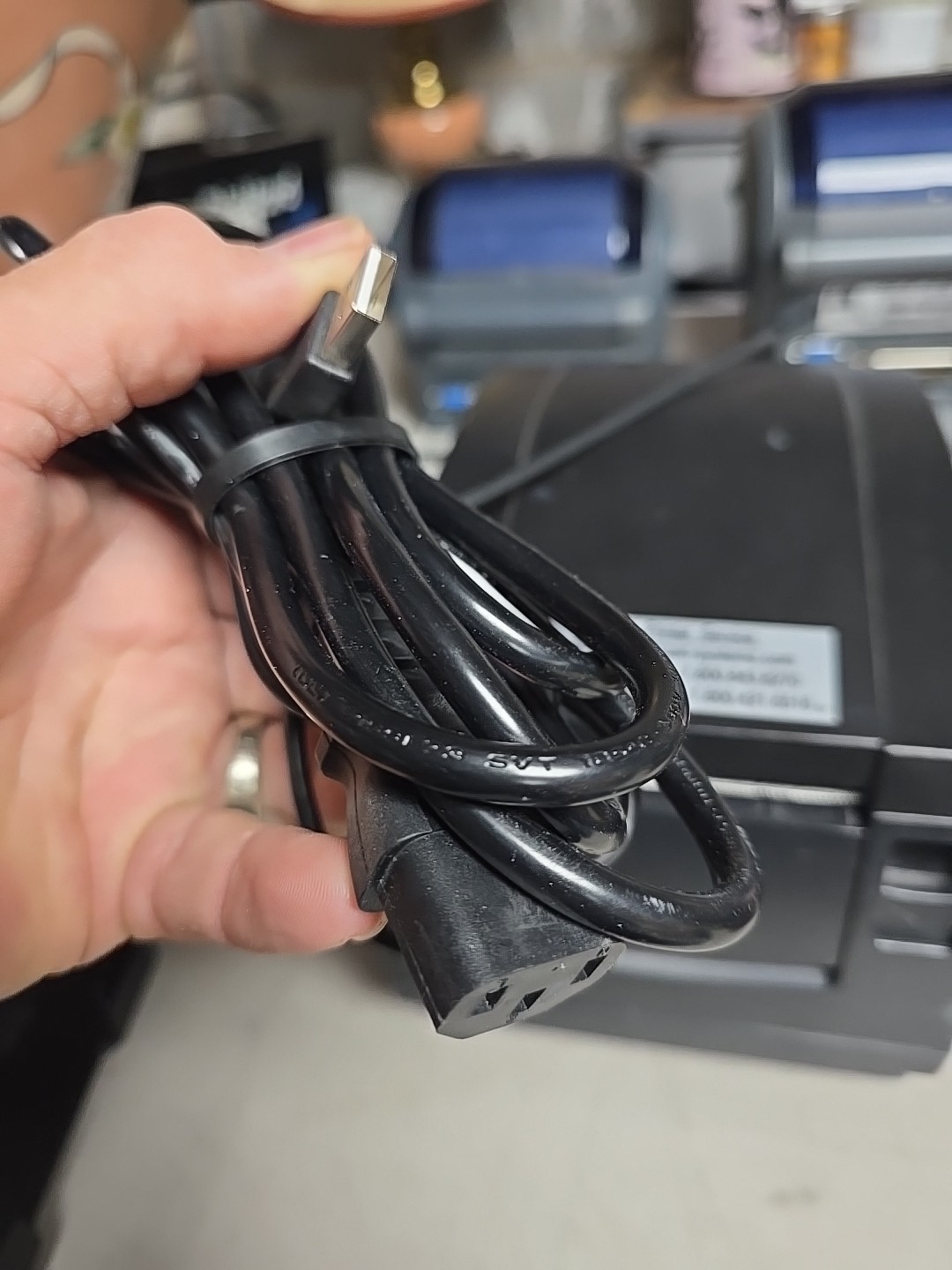 Citizen CBM 1000 Thermal Receipt Printer Power Cord And USB Printer Cable