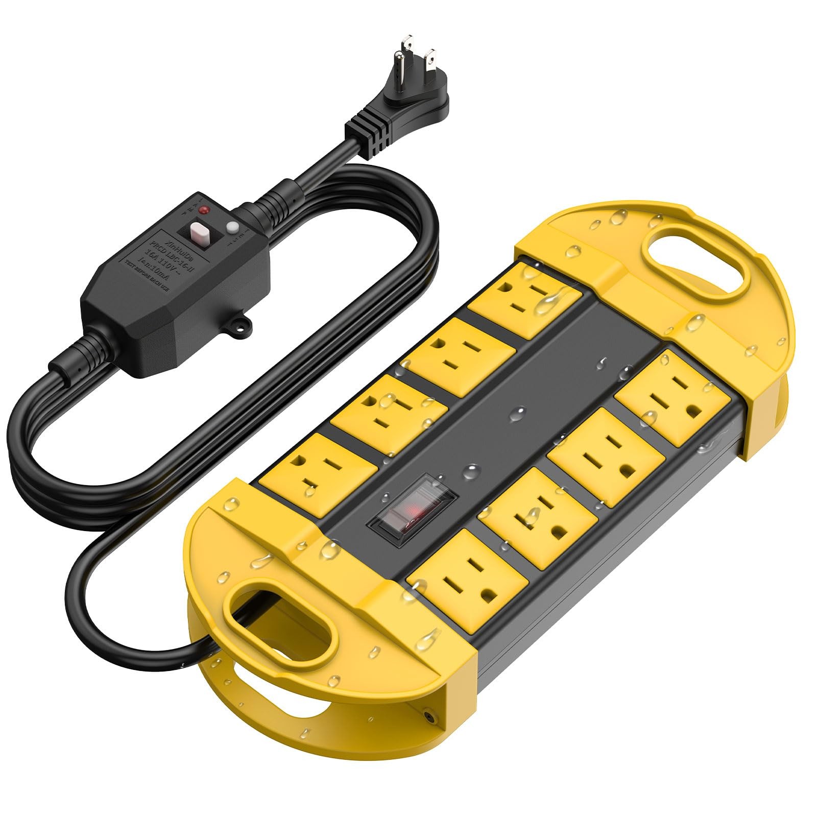 Best CCCEI GFCI Outdoor Power Strip Weatherproof with 8 AC, Waterproof Extension