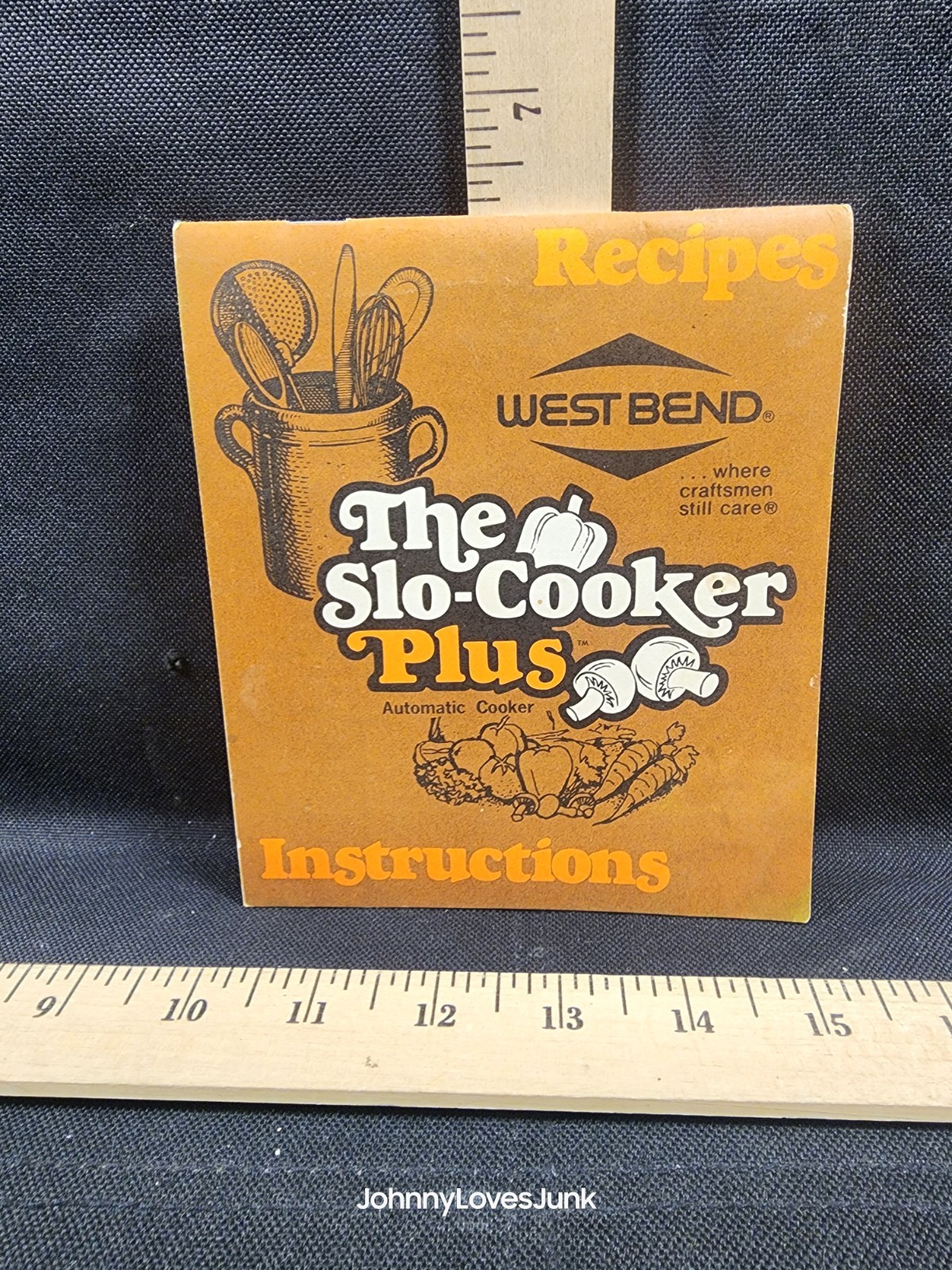 Vintage Westbend Slo-Cooker Plus Owners Manual And Recipes Used Mushroom Model