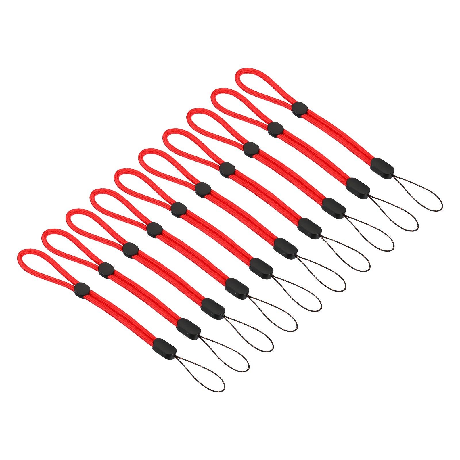 10Pcs 200mm 8 Inch Hand Wrist Strap Lanyards Adjustable Wristlet Red