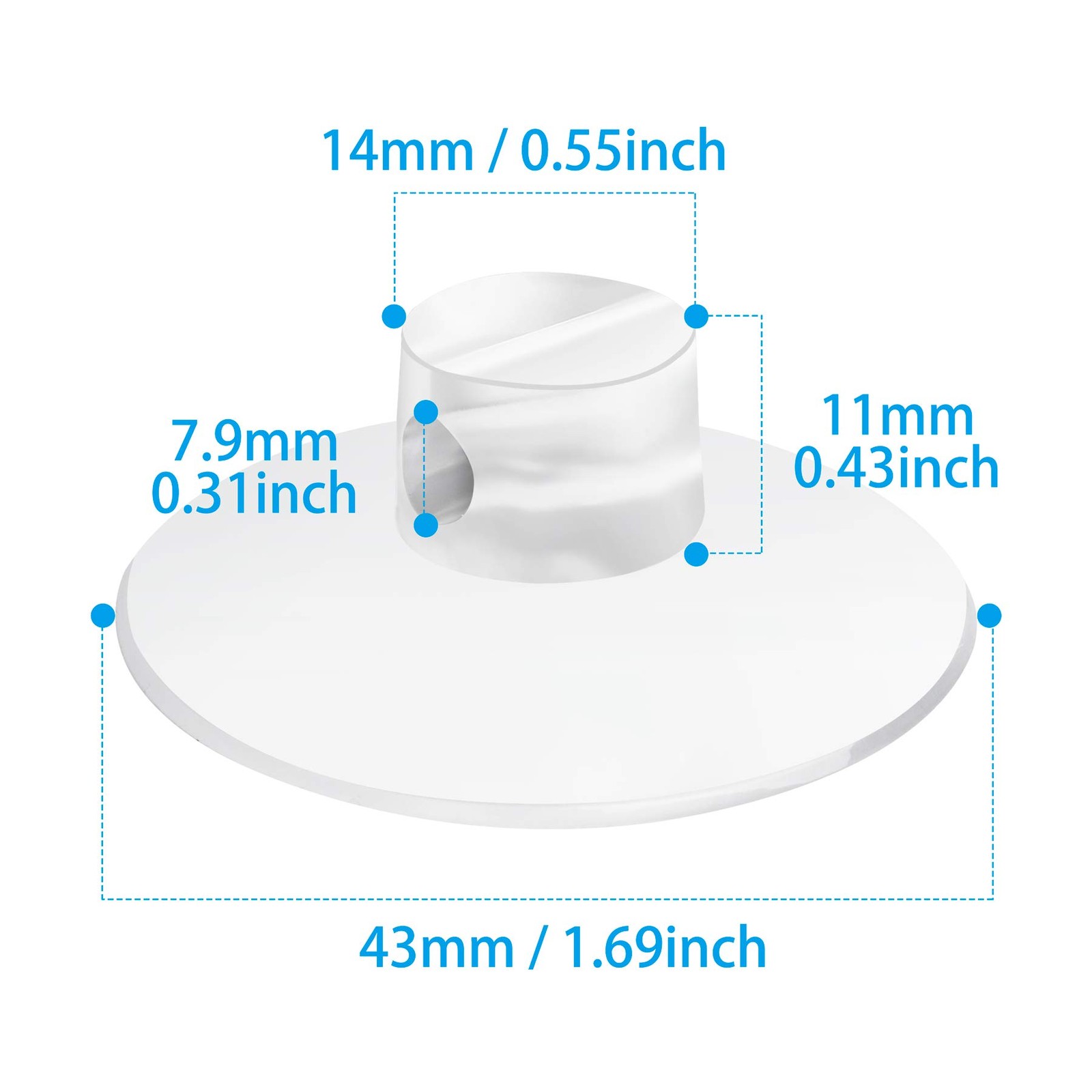 ChengFu 4 Pack Bathroom Shower Caddy Connectors Suction Cups, Transparent