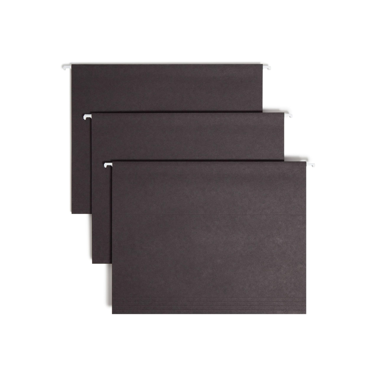 25 PCS Black Standard Hanging File Folders 1/5Cut Adjustable Tabs Letter