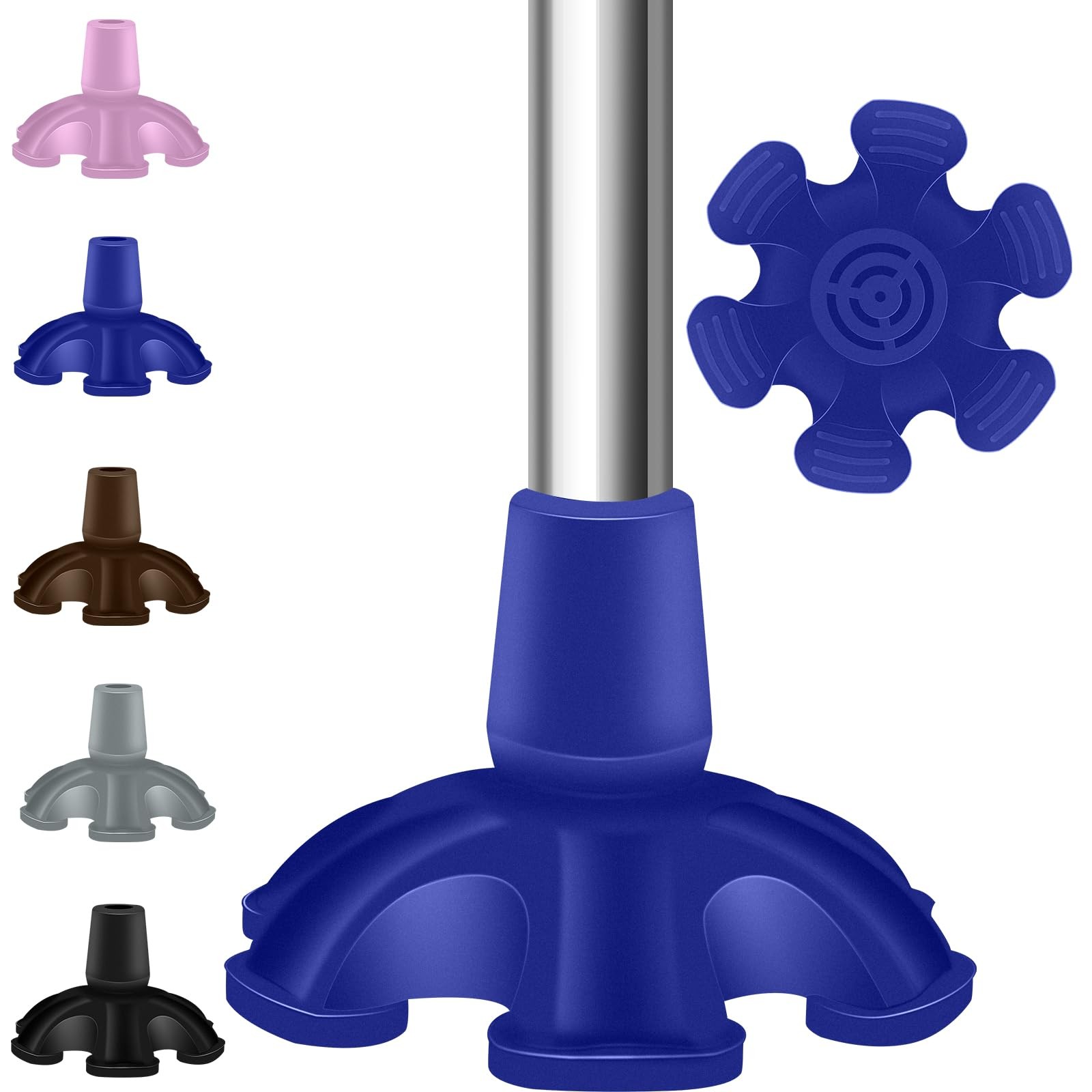 Cane Tips 3/4 inch 6 Support Cane Feet Self Standing Cane Tip 6 Support Feet ...