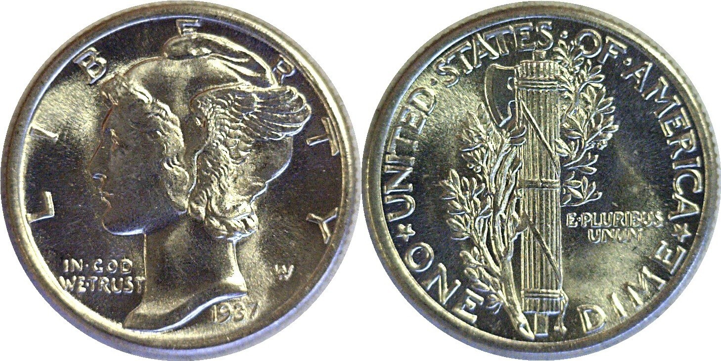1937 10C Mercury Dime Silver Uncirculated