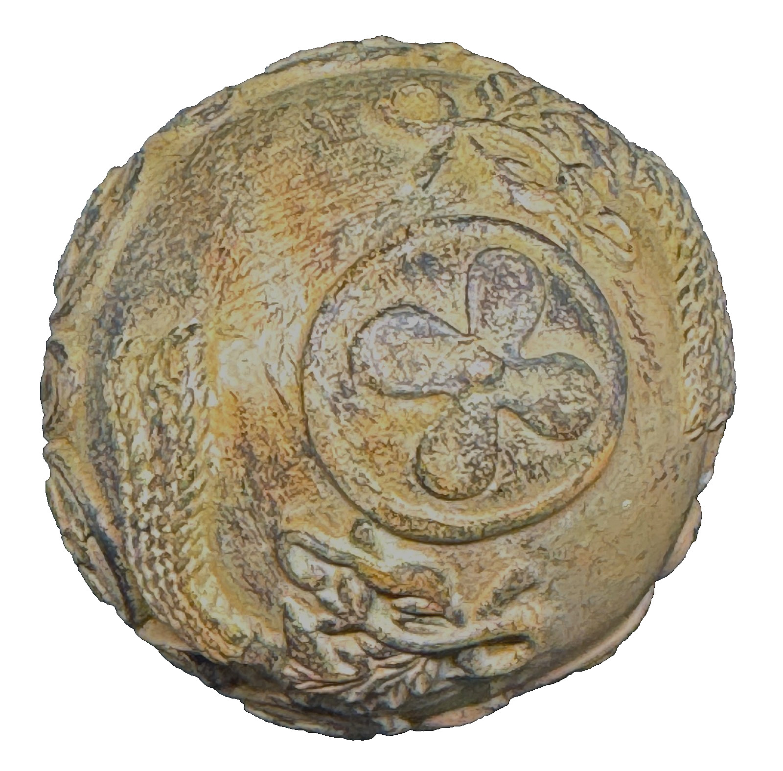 Tan Brown Fleur De Lis Texture ORB 4" Decor DECORATIVE GLOBE SPHERE BALL ROUND ©