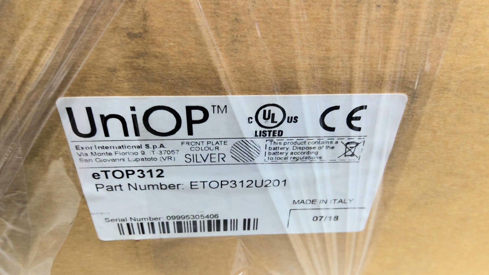 UniOP eTOP312U201 Control Panel 24V 1.05A