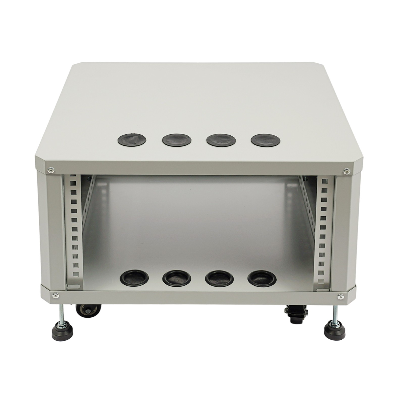 6U Stereo&Studio Rack w/ 4 Wheels, Rolling Network Cabinet Open Frame Rack
