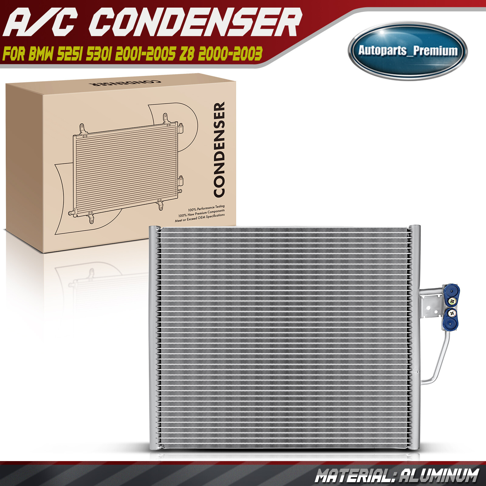 AC Condenser Air Conditioning for BMW E39 525i 530i 2001-2005 E52 Z8 2000-2003