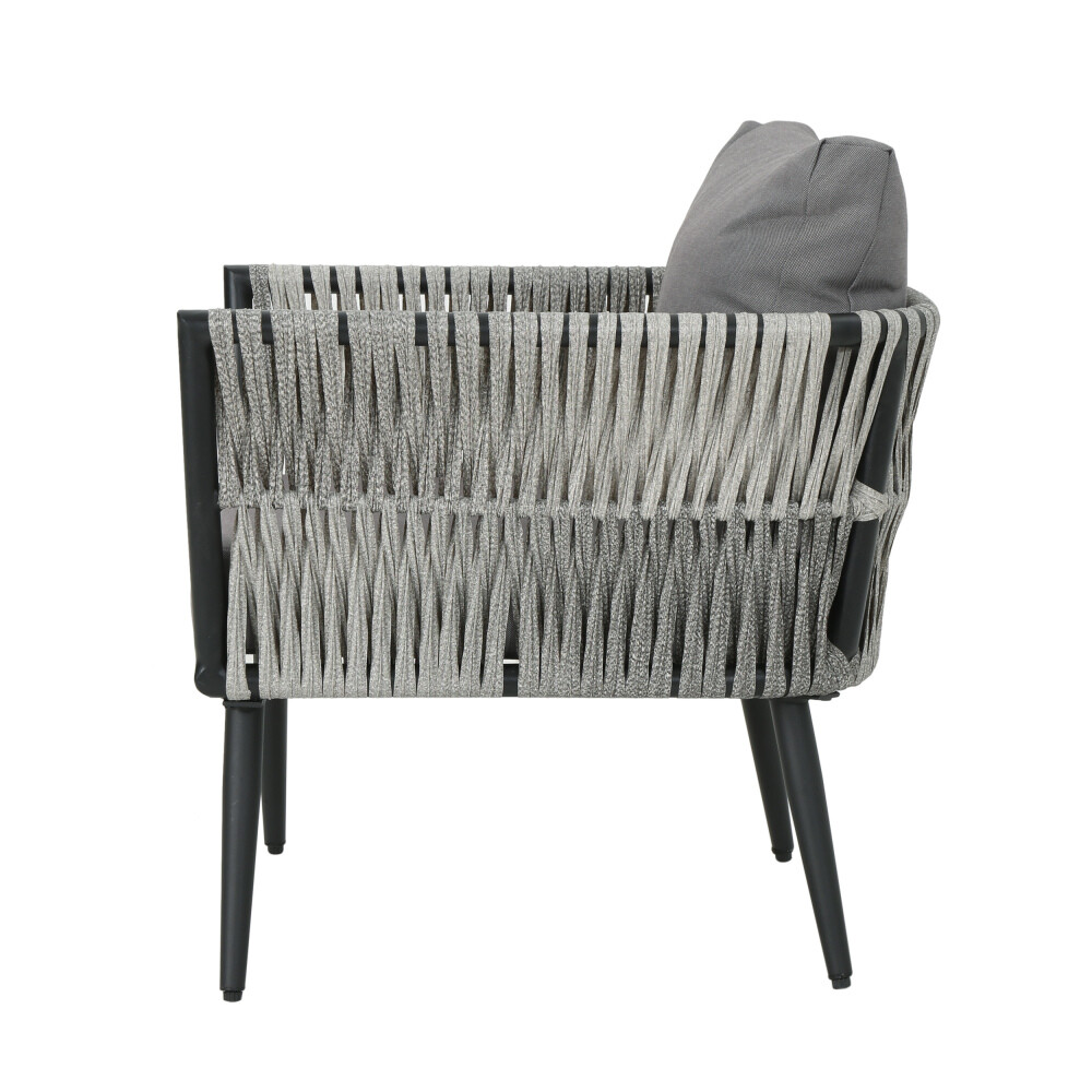 Oceanus Patio Chair - Aluminum & Faux Rattan, Removable Waterproof Cushions