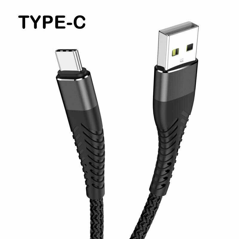 Heavy Duty Braided USB C Type-C Fast Charging Data Sync Charger Cable Long Cord