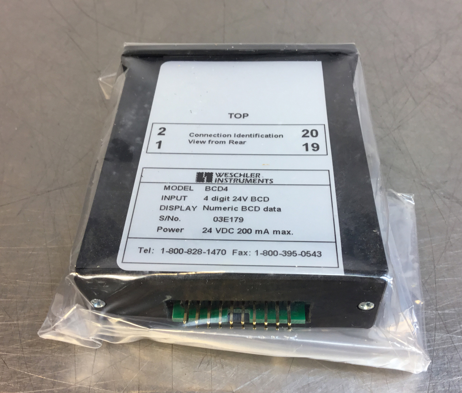 WESCHLER BCD-4 / BCD4 Remote 4 Digit BCD Input Display. 2D