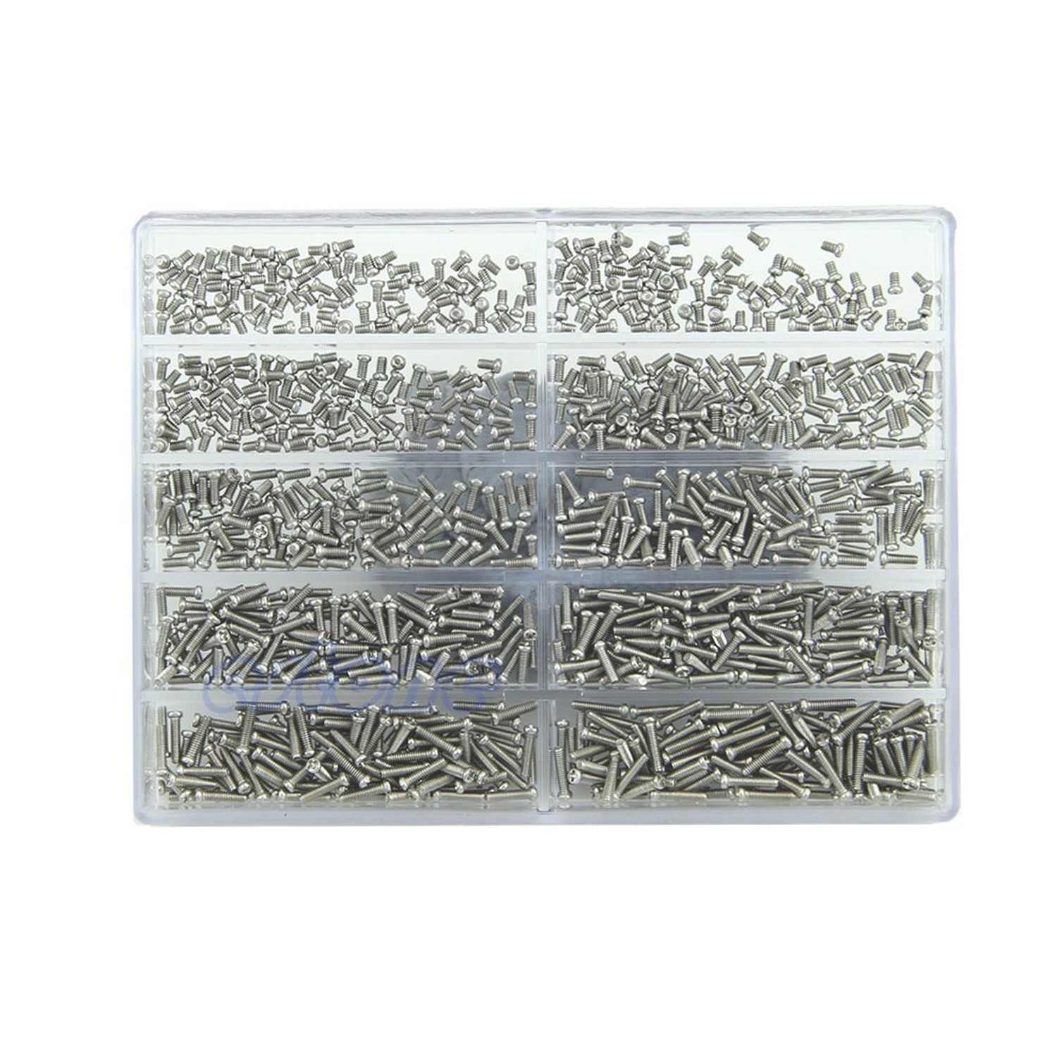 1000 x Stainless Steel Screw Bolts Lock and Flat Gasket Washers Assortment Kit