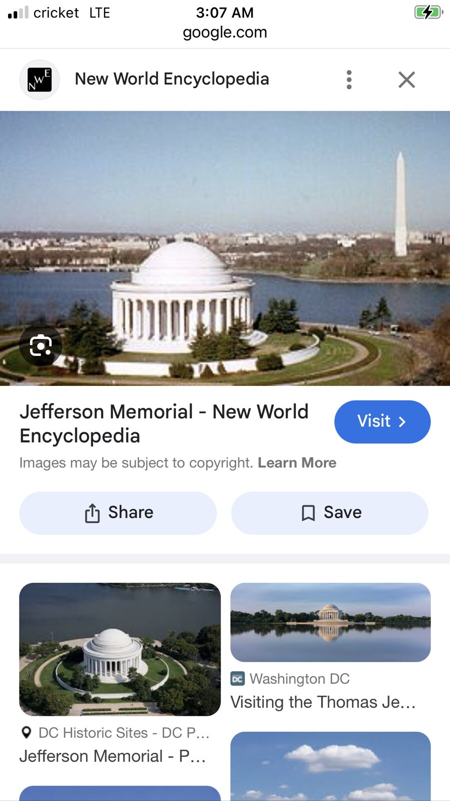 History Token - Thomas Jefferson Memorial - Washington, DC