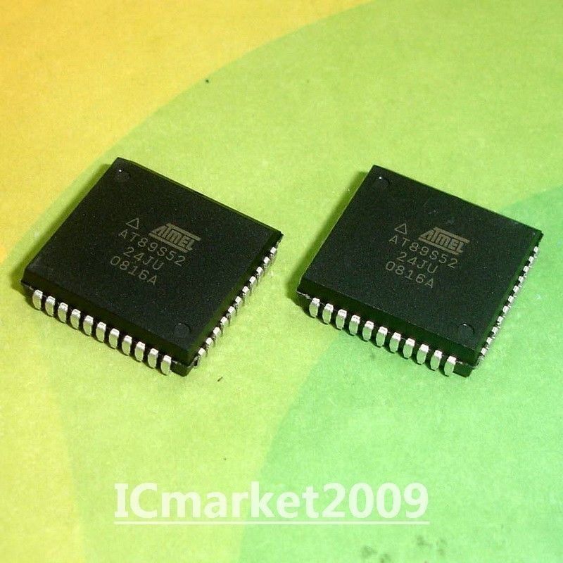 2 PCS AT89S52-24JU PLCC-44 89S52 8-bit Microcontroller with Programmable Flash