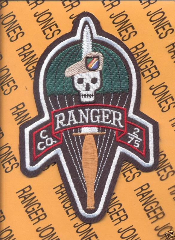 C Co 2nd Bn 75 Infantry Airborne Ranger Regiment TAN beret pocket patch