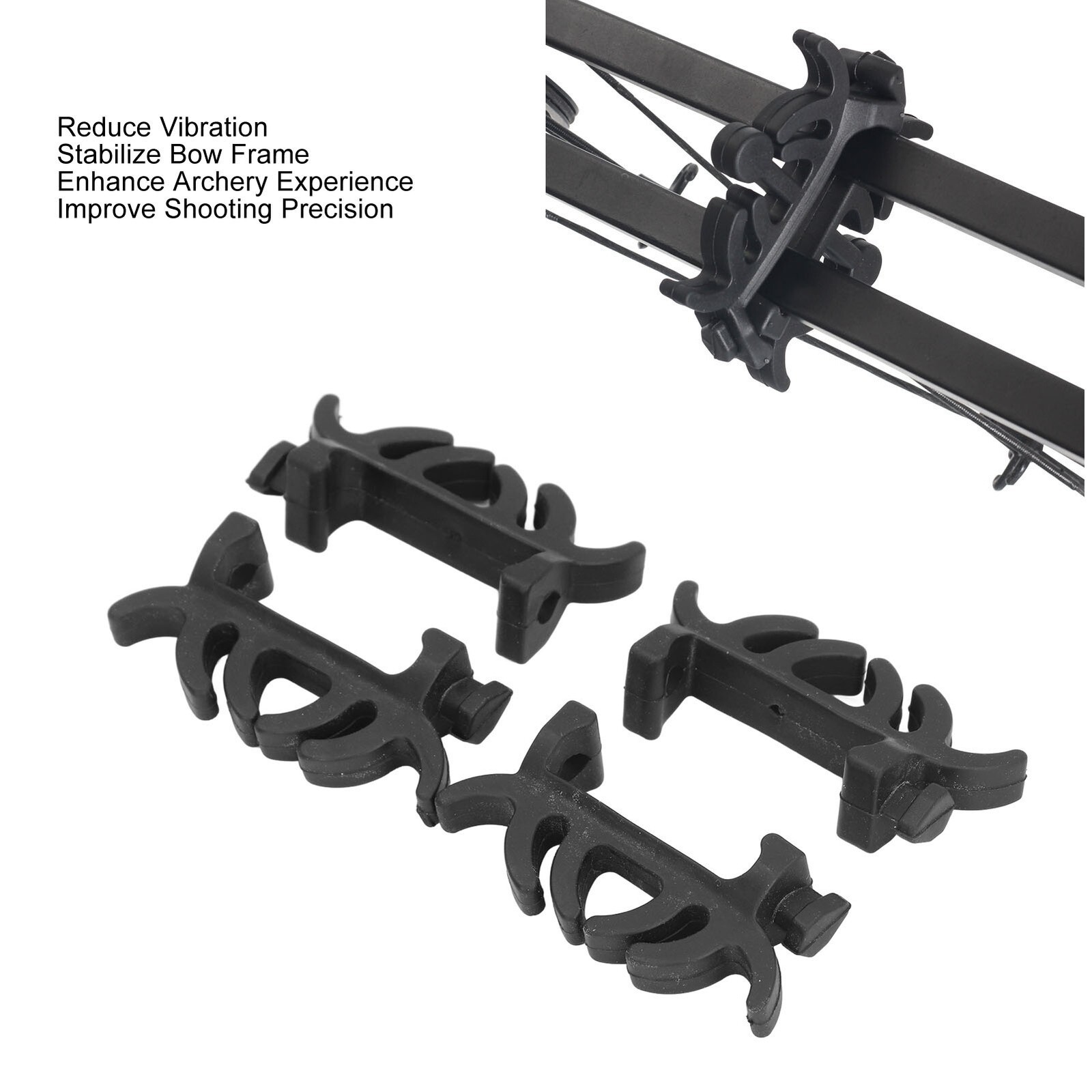 4pcs Rubber Bow Limb Dampeners for Compound Archery Bow Limbs Vibration Damper