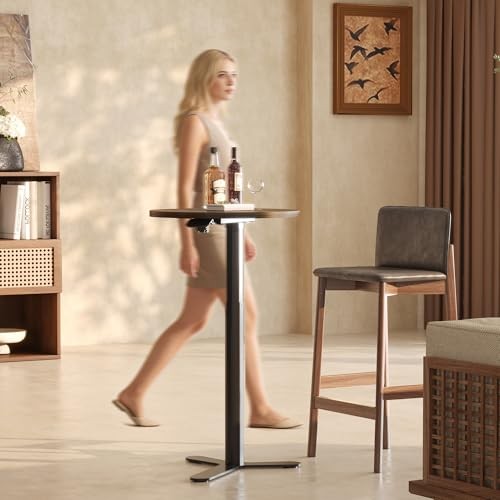 FLEXISPOT Gas Spring Adjustable Bar Table with One-Touch Lift, 20‘’ Walnut