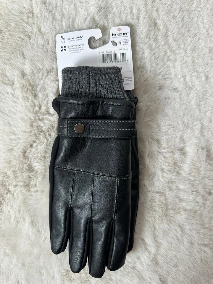 Isotoner Touchscreen Compatible Mens Medium Gloves SmartTouch-Brand NEW