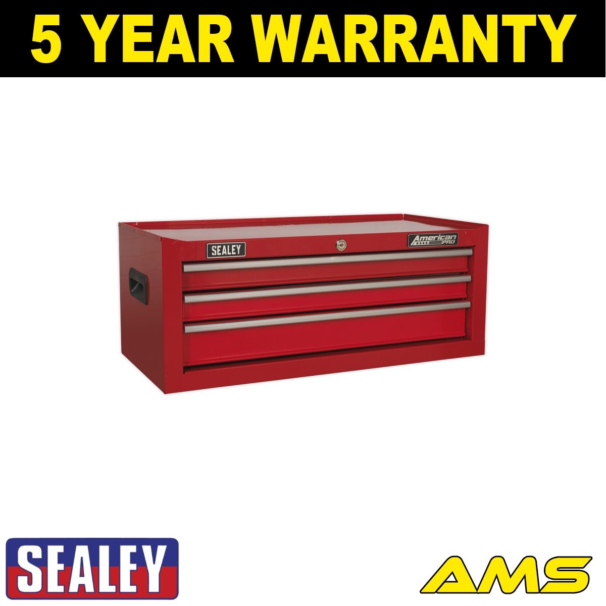 Sealey American PRO� Mid-Box Tool Chest 3 Drawer Red AP223