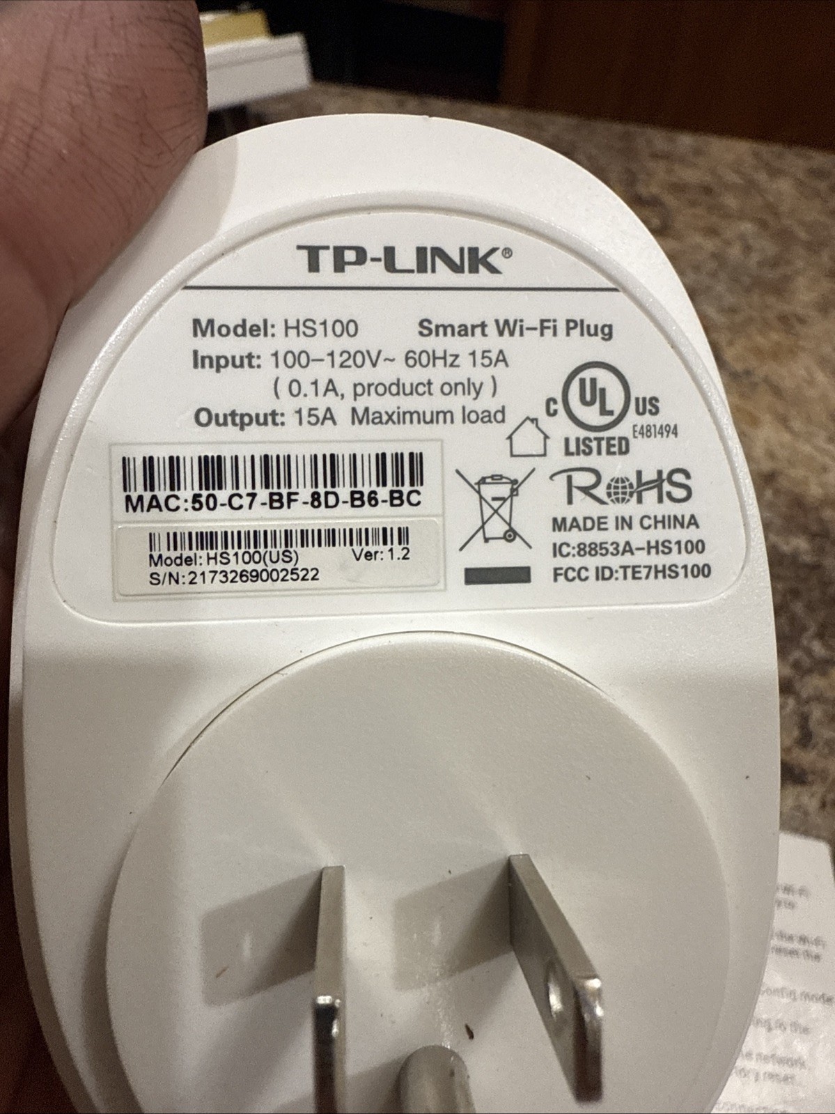 TP-Link HS100 Wi-Fi Smart Plug Great Condition