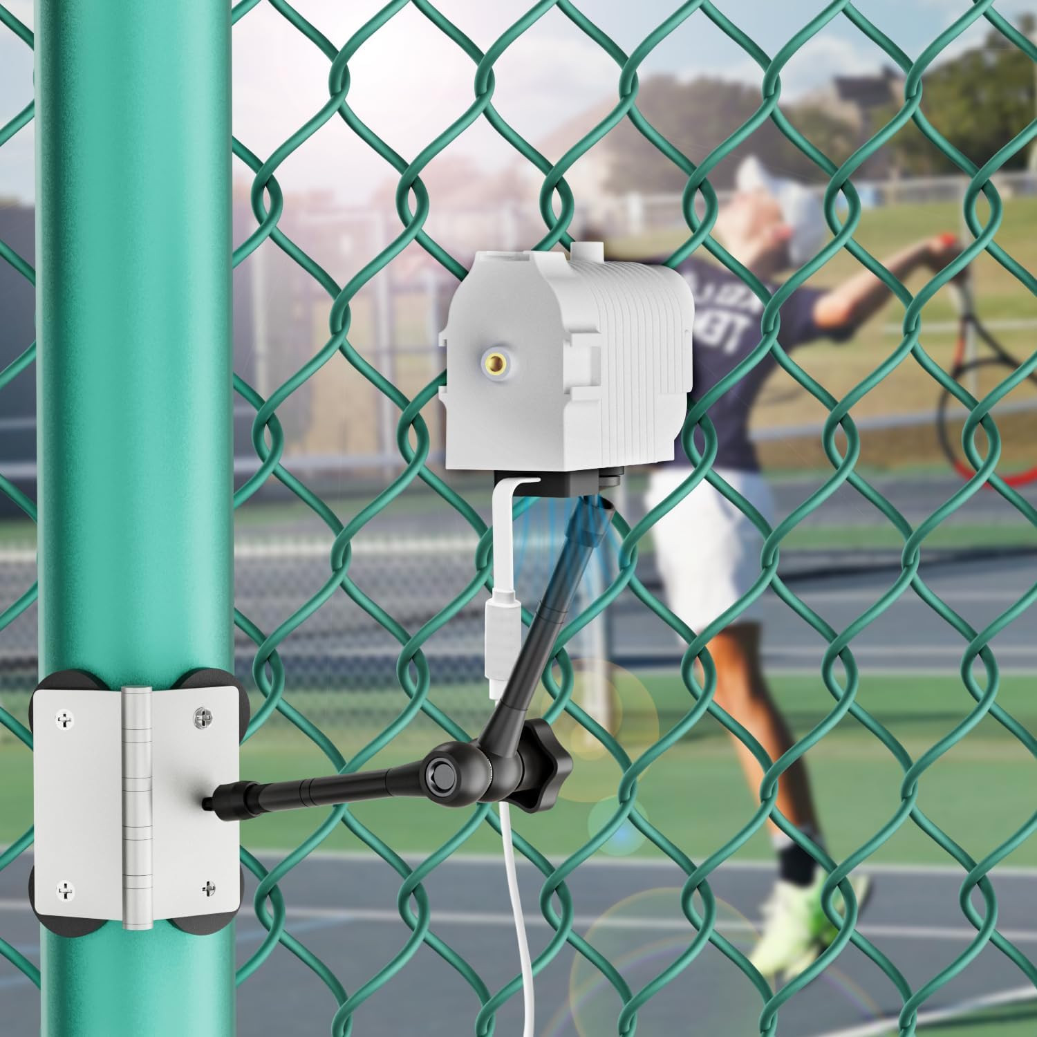 3-In-1 Magnetic Fence Mount with Shade for Mevo Start, Weatherproof Case with US