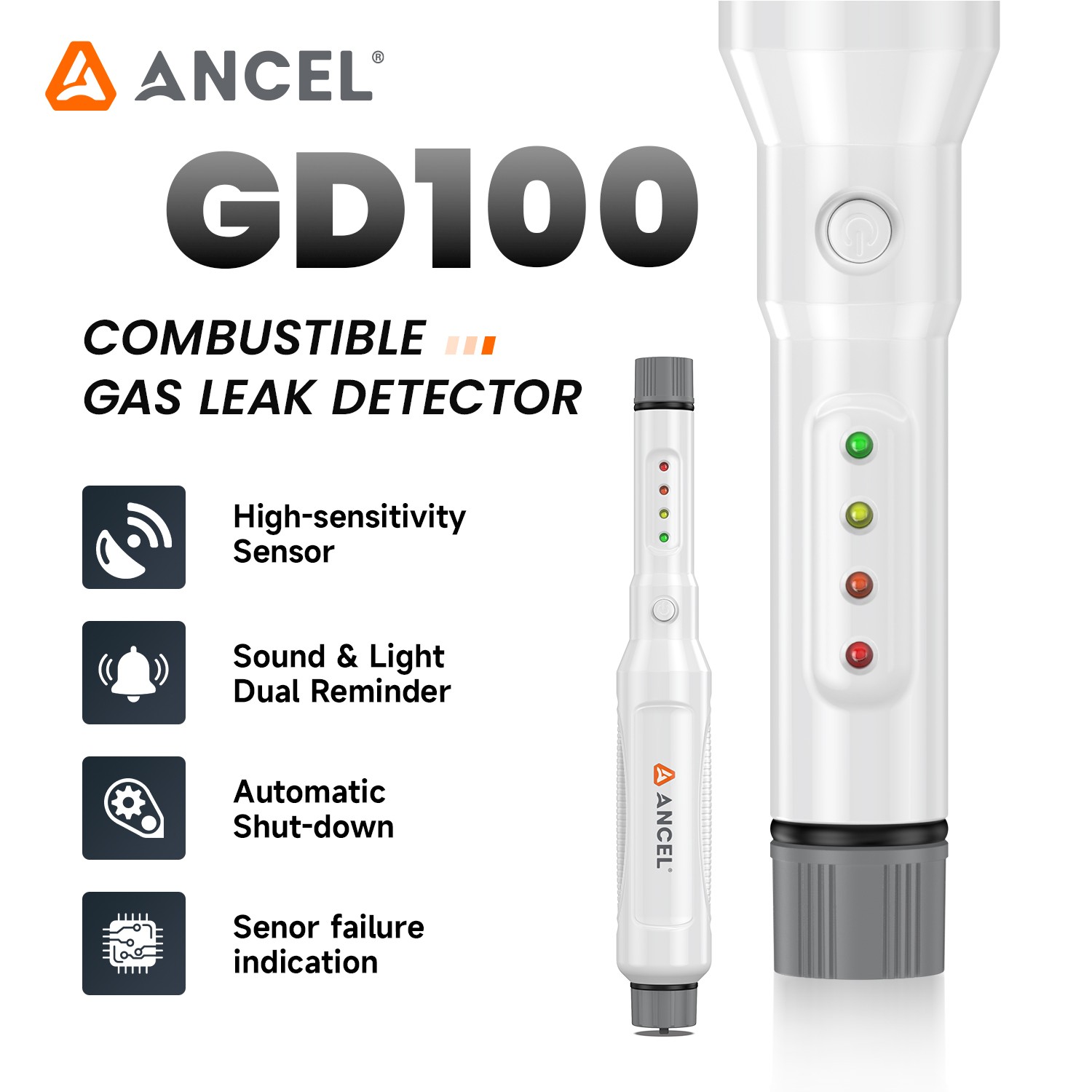 ANCEL GD100 Combustible Gas Leak Detector Pen  Detection Butane Iso-butane