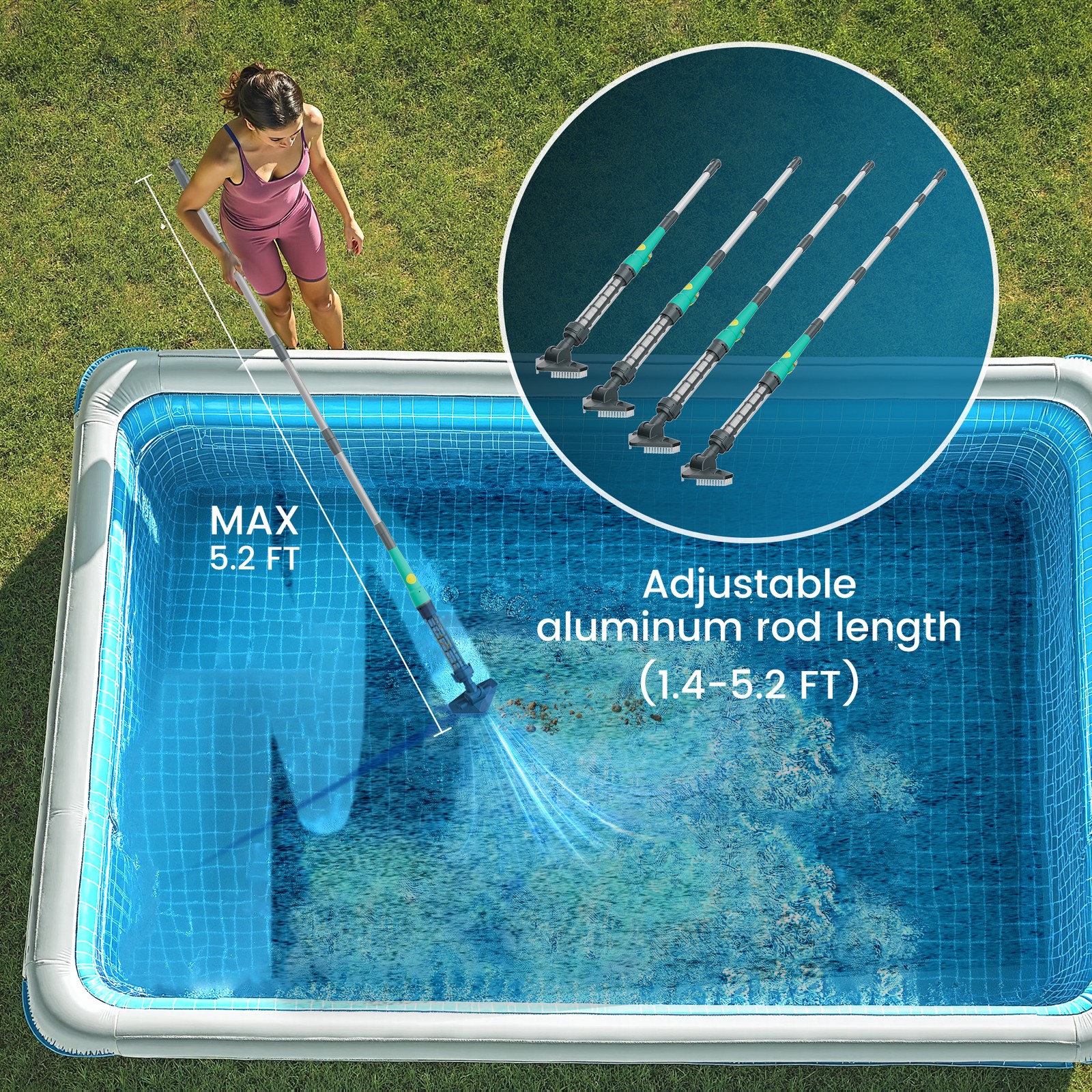 Cordless Rechargeable Pool Vacuum, Handheld Pool Cleaner Ideal for Spas USA