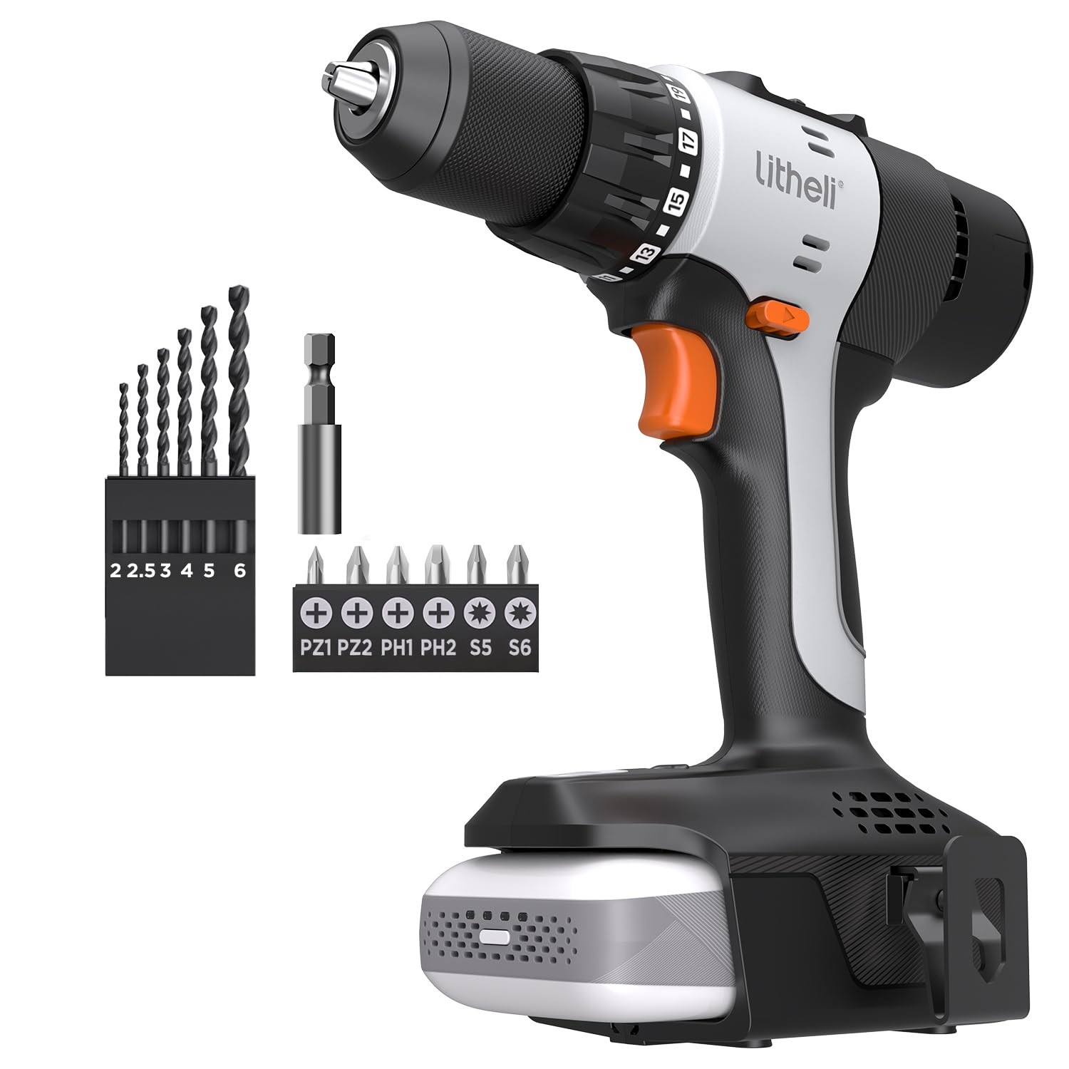 20V Cordless Drill Driver, Power Drill with 2 Variable Speed Settings, 1/2 In...