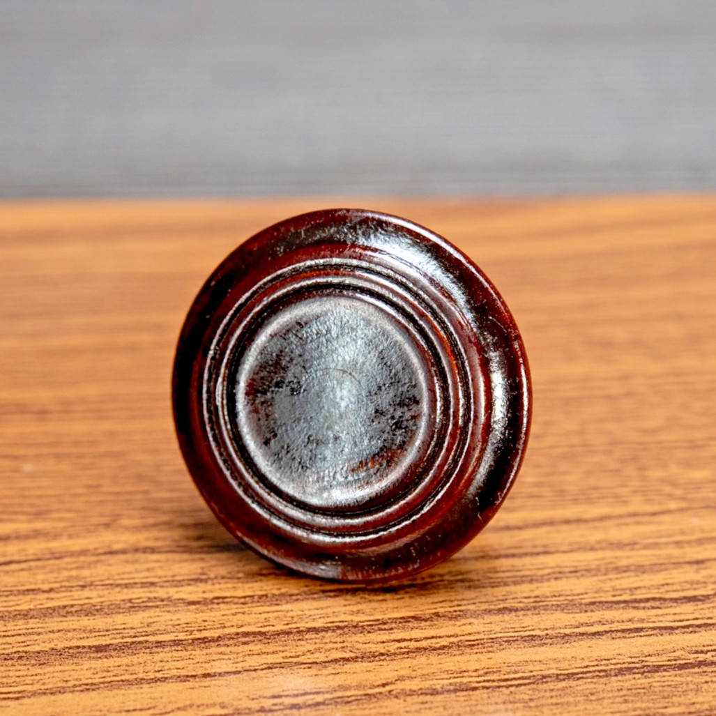Vintage Radio Knob 1pc  1930's Deco Hardwood 1/4" Opening w/ Set Screw