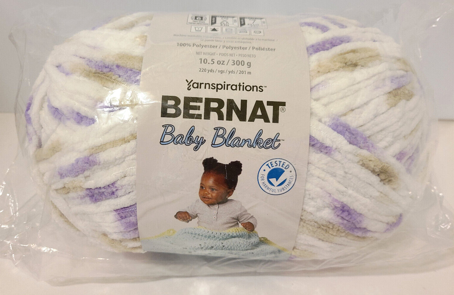NEW Sealed Bernat Blanket Big Ball Yarn Little Lilac  161104-04113 LARGE 10.5 OZ