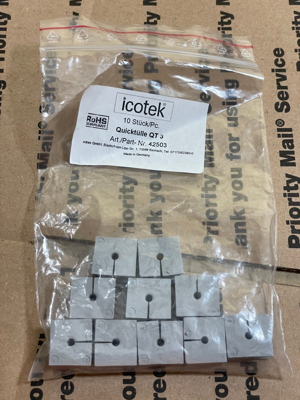 10pc LOT Icotek 42503 cable gland QT 3 square grommet 3-4mm for KEL, QVT series