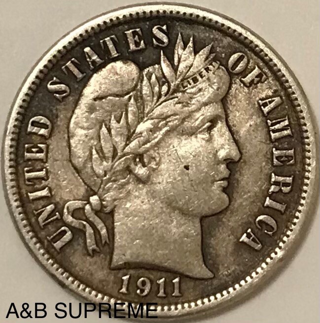 (1) Barber Dime XF-AU Extremely Fine-About Uncirculated From Estate 90% Silver