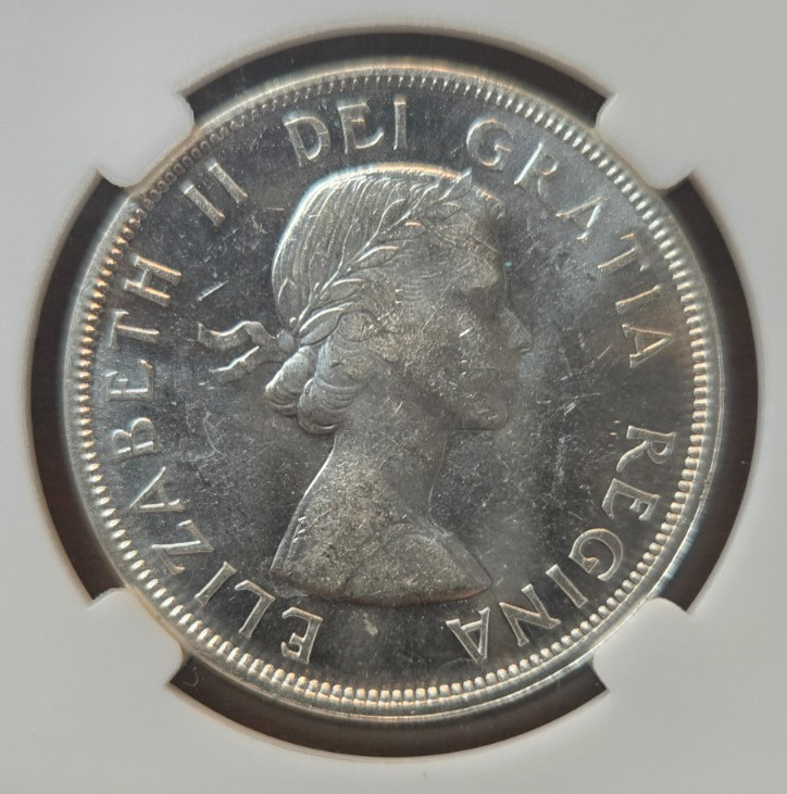 1962 Canada Silver (.800) Dollar • MS-62 • Blast White • Custom Slab!