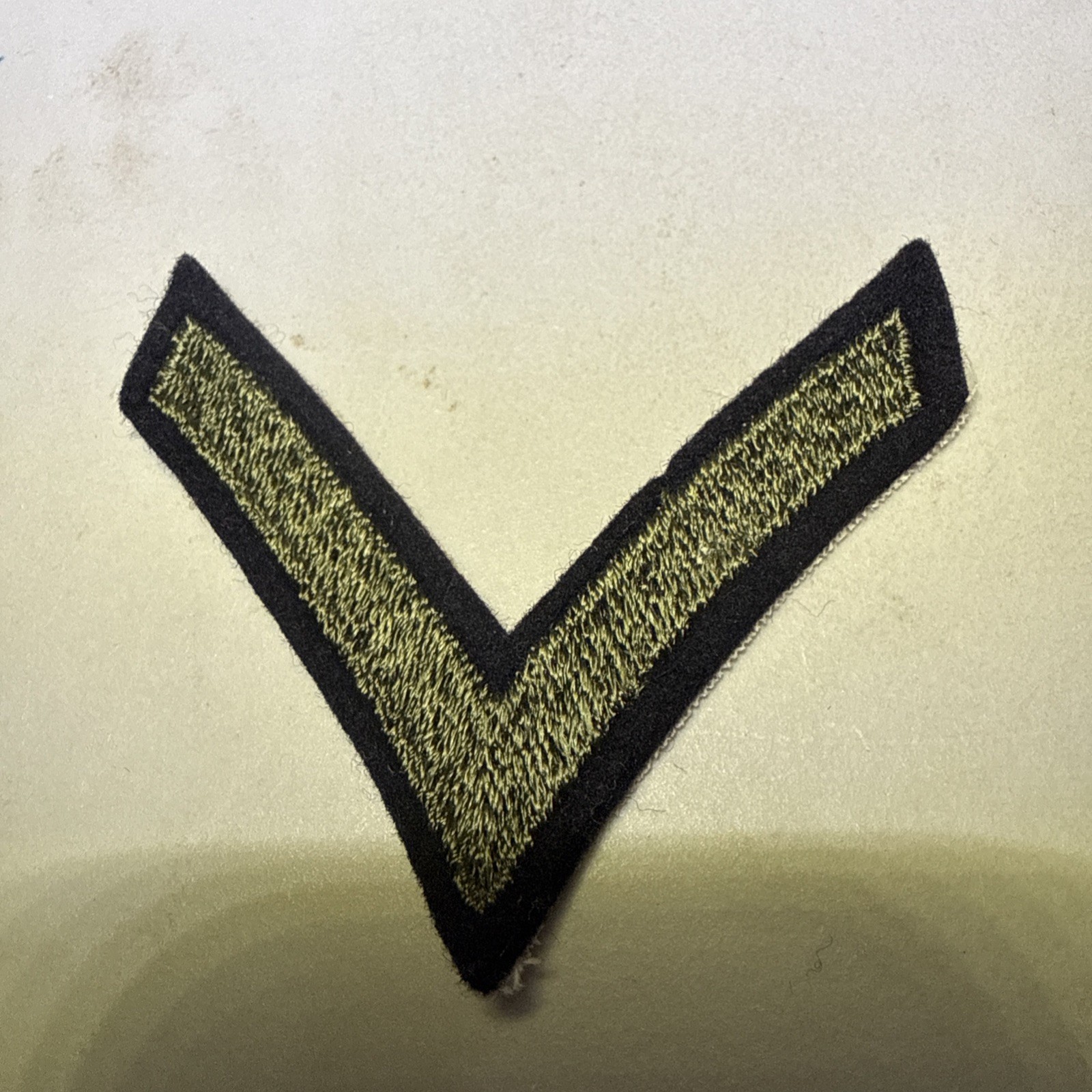 Vtg WWII US Army Private (E-2) Rank Insignia Sleeve FELT Patch - Cut Edges #808
