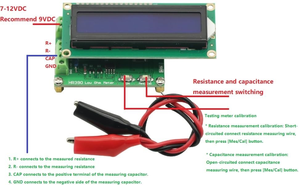 1PCS Milliohm Meter Low Resistance Tester Ohmmeter to Measure Blue