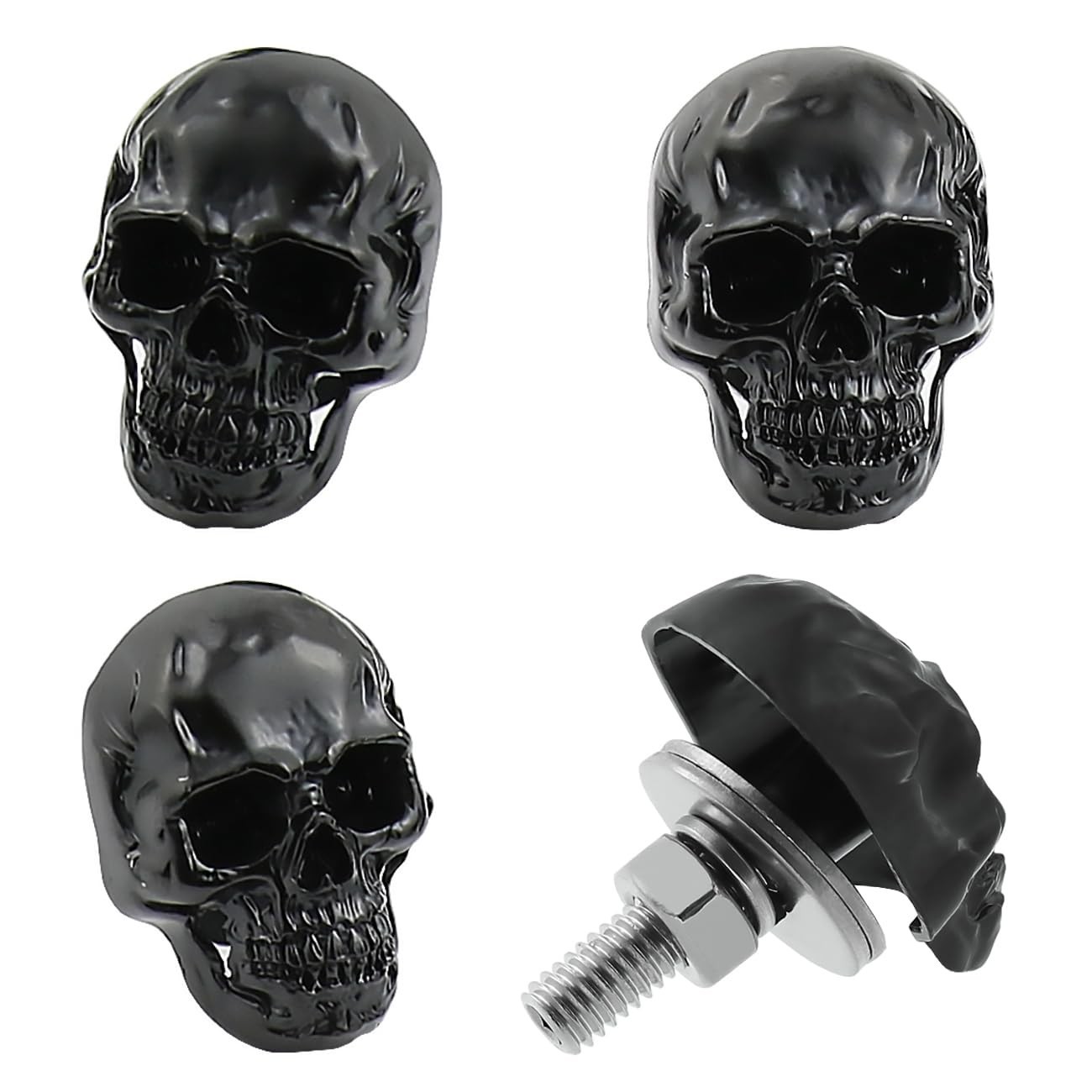 Skull License Plate Bolts Aluminum Alloy Fasteners for Car Truck Motorcycle
