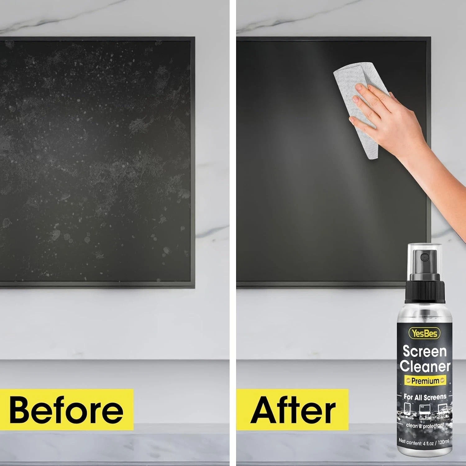 Screen Cleaner Spray 16Oz (4Oz X 4 Pack) - TV & Computer Screen Cleaner
