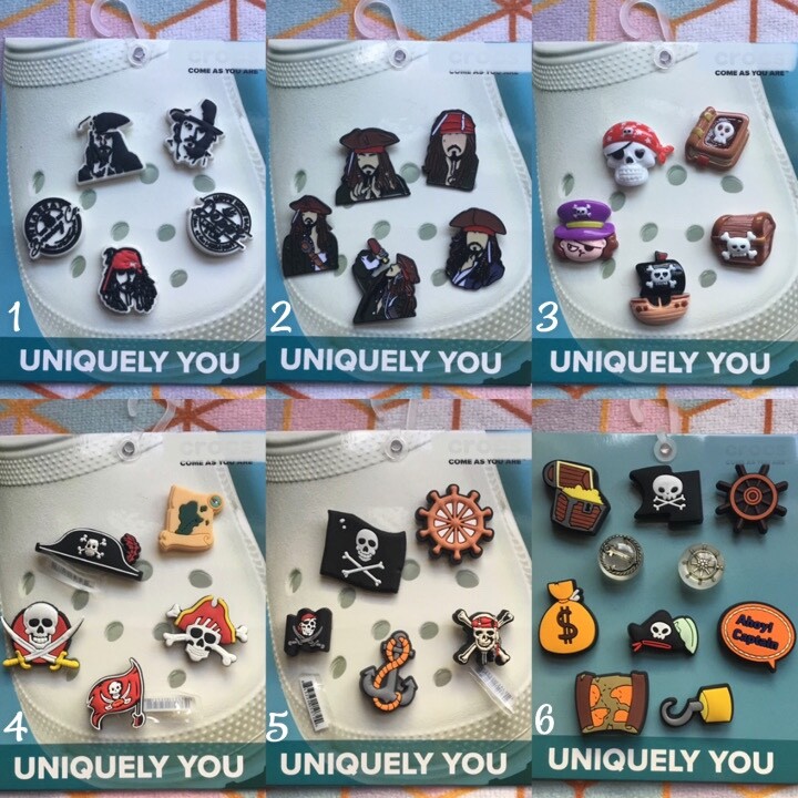 Crocs Handmade Jibbitz 5pc Pirates Of The Caribbean Johnny Depp Shoe Charms Set