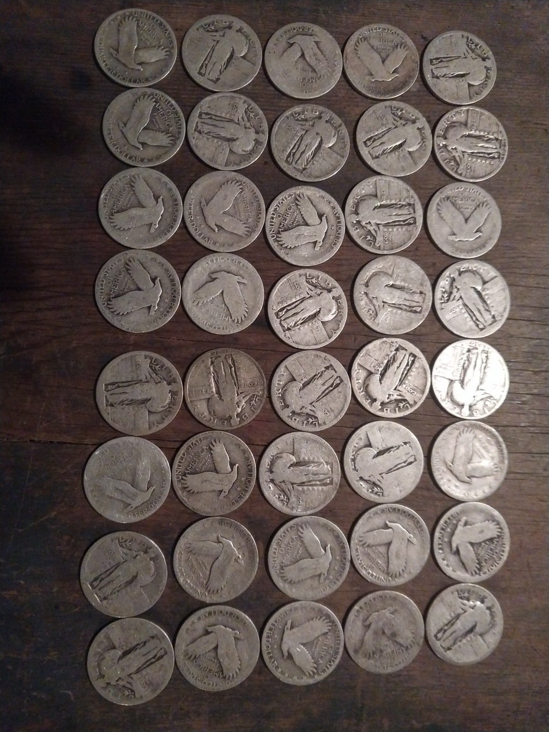 Roll Standing Liberty Quarters. Only A Few Have Dates