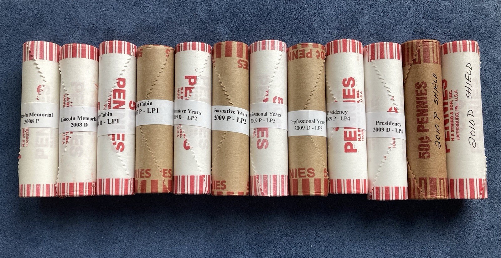 2008 2010 2009 P&D Lincoln Bicentennial 12 Roll Penny Set #18