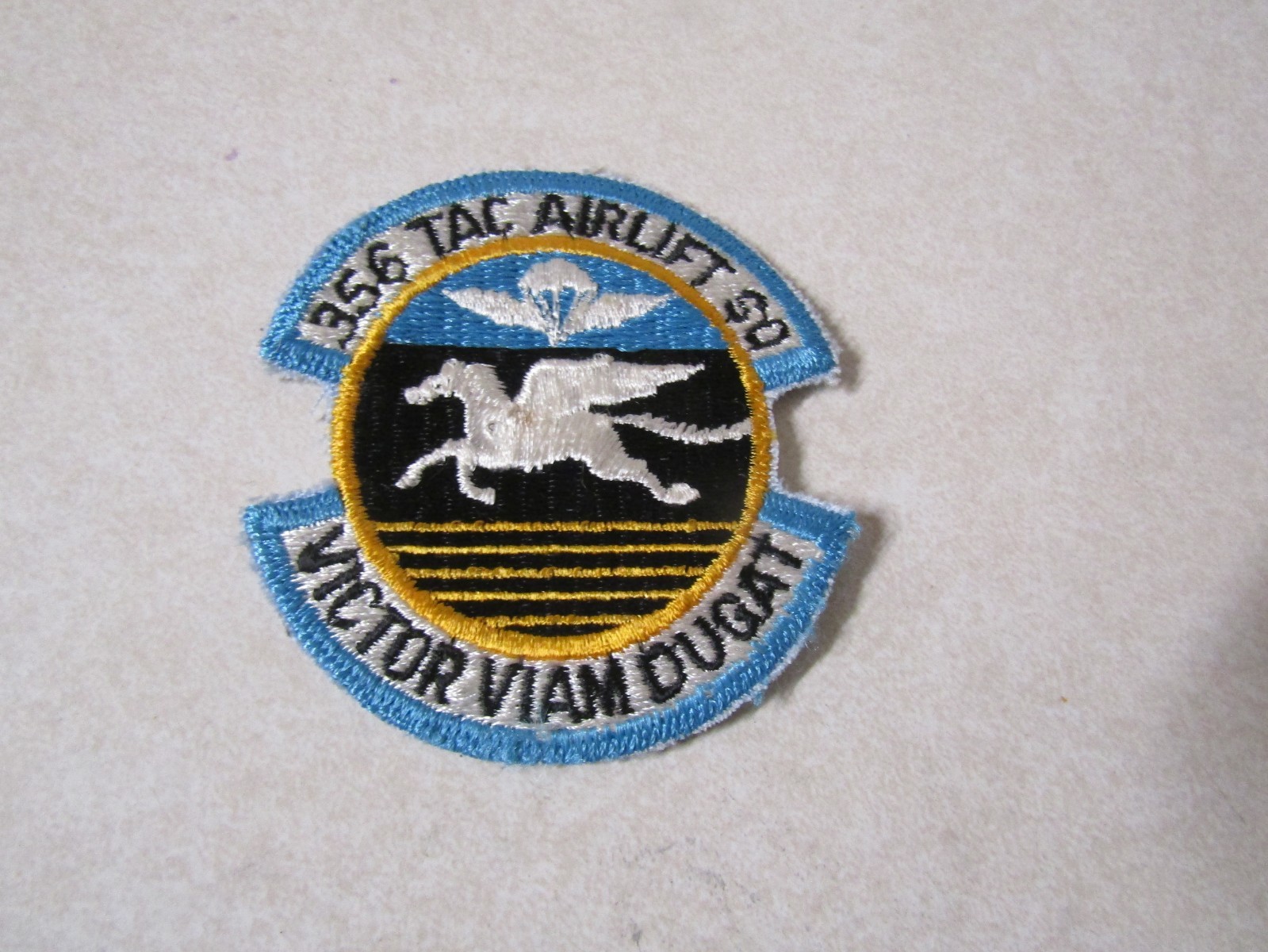 MILITARY PATCH OLDER COLORED SEW ON US AIR FORCE 356 TACTICAL AIRLIFT SQUADRON