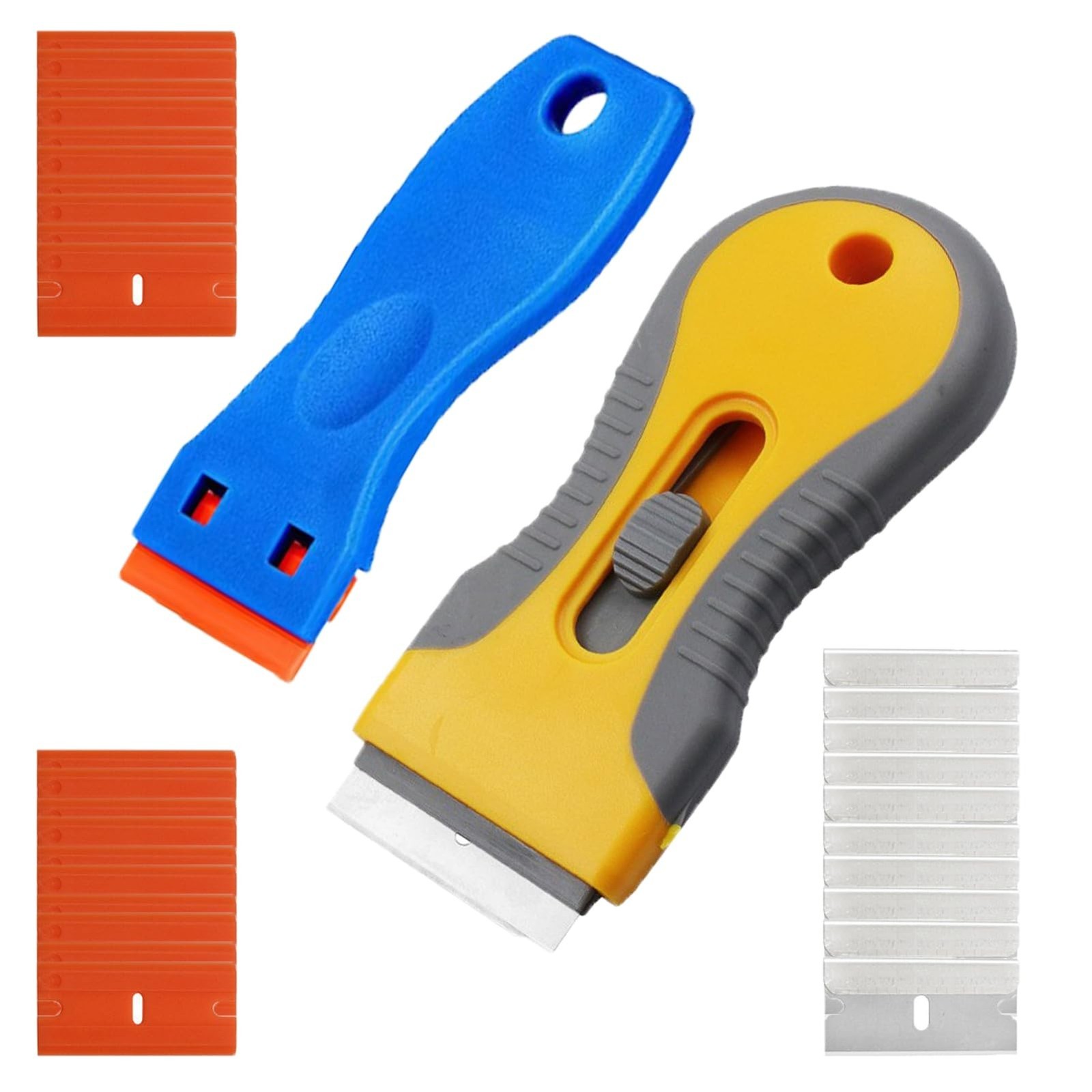 Razor Blade Scraper, Scraper Tool with 2 Pack Scrapers 20PCS Plastic Blades a...