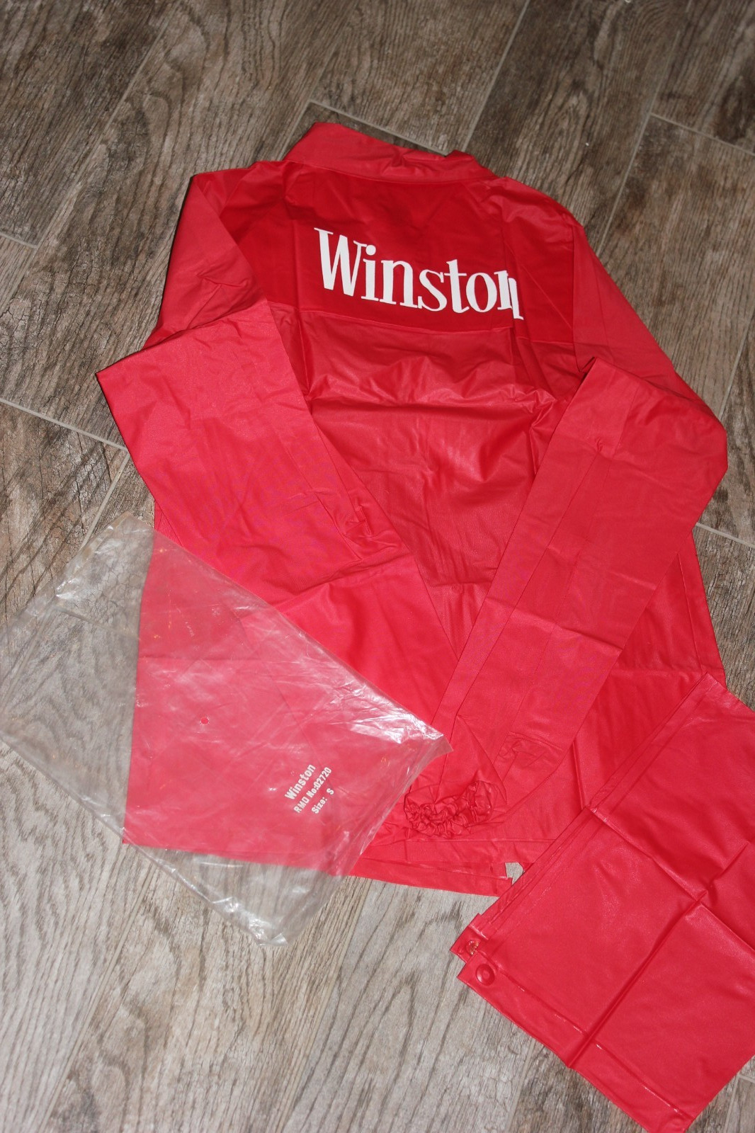 Vintage & New WINSTON Cigarettes Racing Red Rain Jacket Poncho Windbreaker Sz S