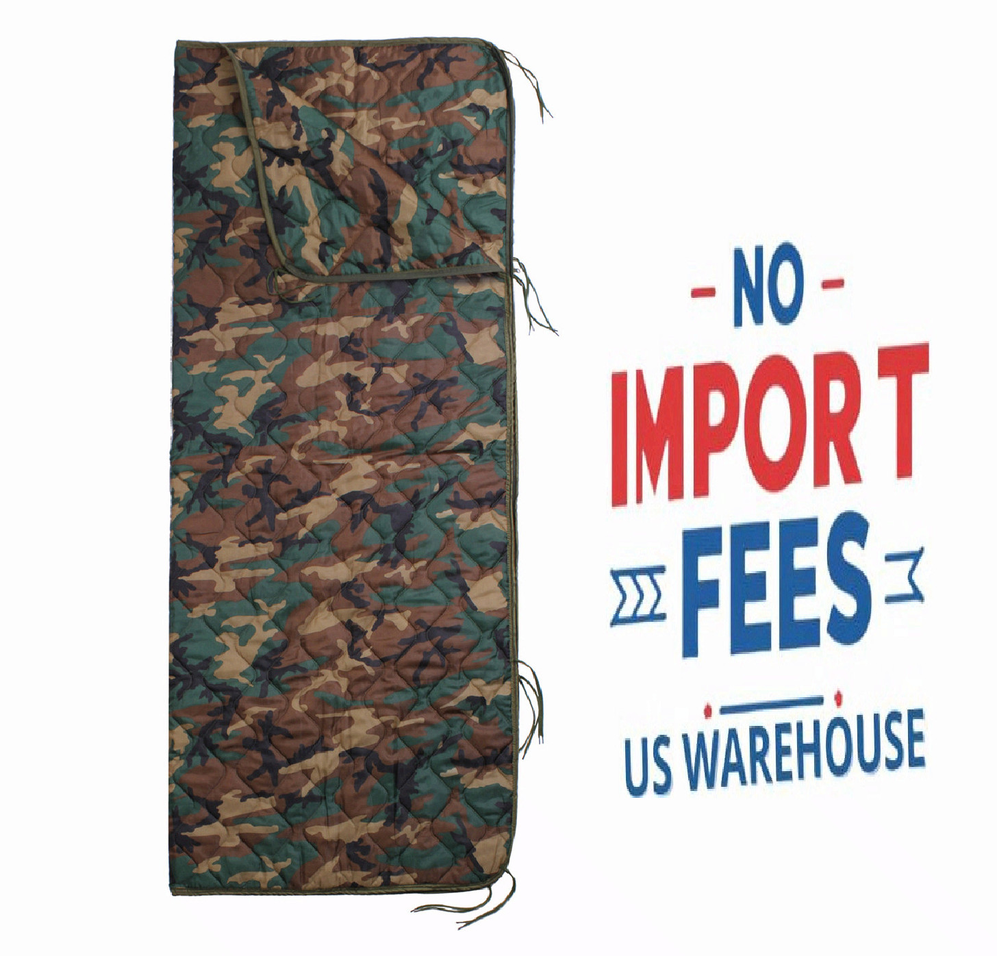 Rothco Enhanced G.I. Type Rip-Stop Poncho Liner With Zipper (Woodland Camo)